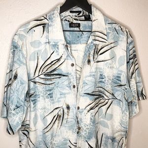 IZOD GOLF men’s hawaiian button down silk shirt L